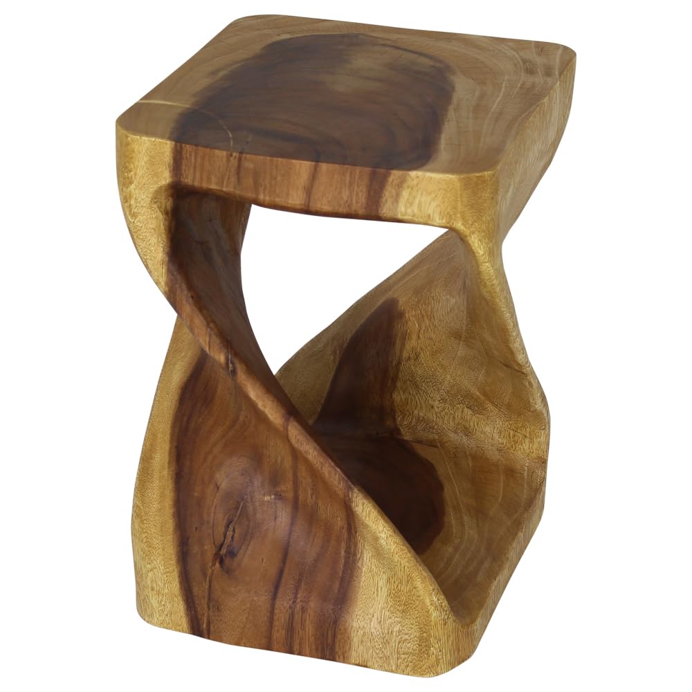Haussmann® Original Wood Twist Stool 12 X 12 X 18 in High Oak Oil