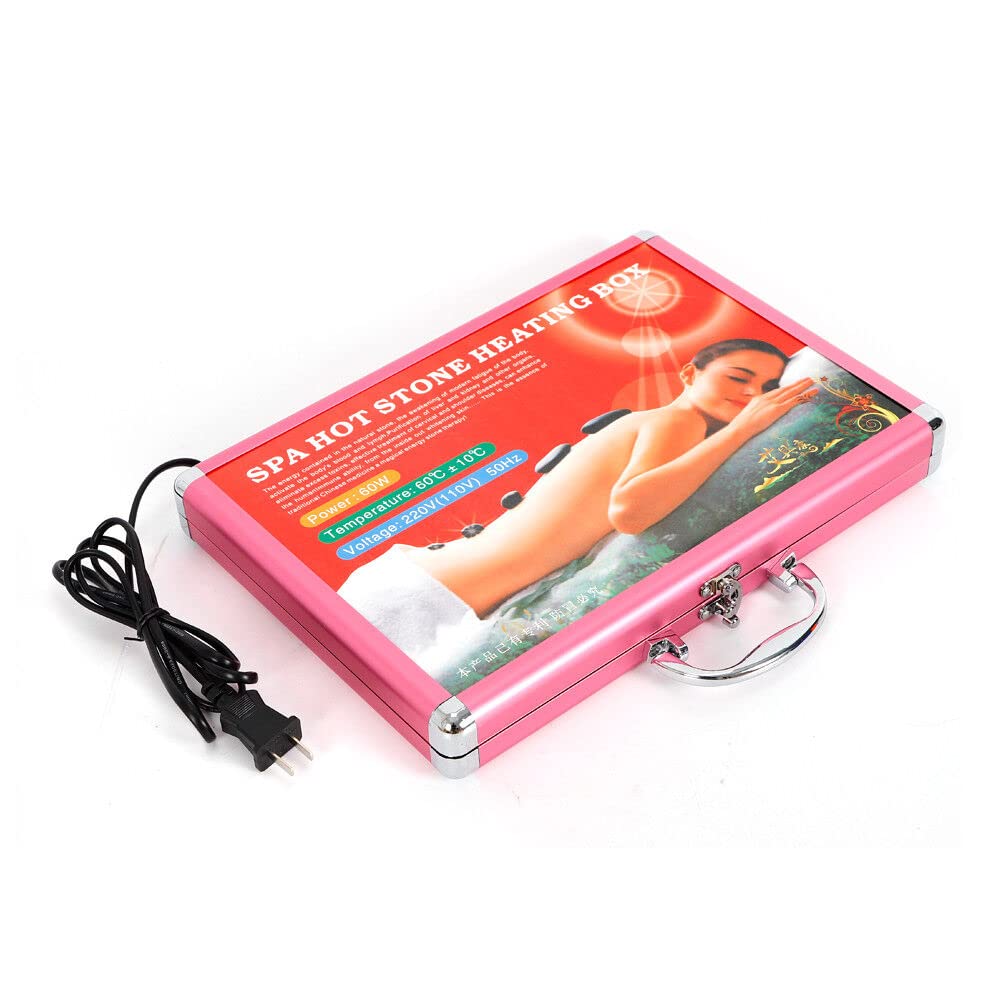 Zestaw do masażu Hot Stone, 20 sztuk, 60 W, kamienie do masażu, ogrzewanie 60°C ± 10°C, duży podgrzewacz do masażu, kamień do masażu, czarny