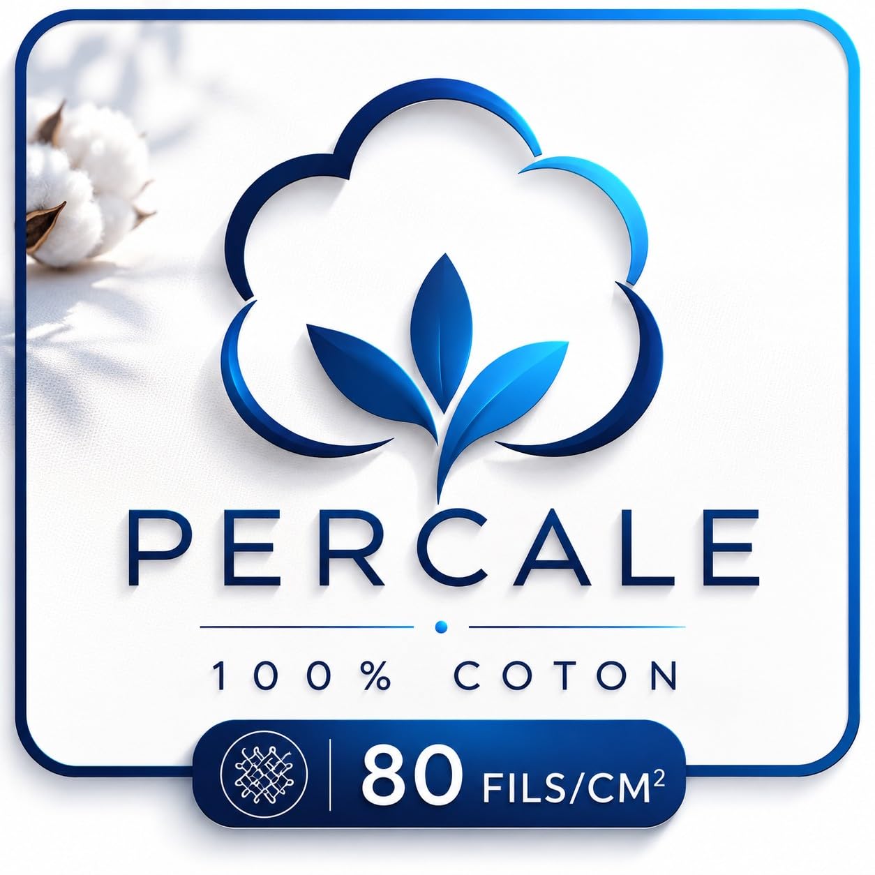 HOME LINGE PASSION Parure de Couette 220x240 cm – 3 pièces – Percale de Coton Douce – Housse + taies – Blanc cassé – Modèle La flamboyante