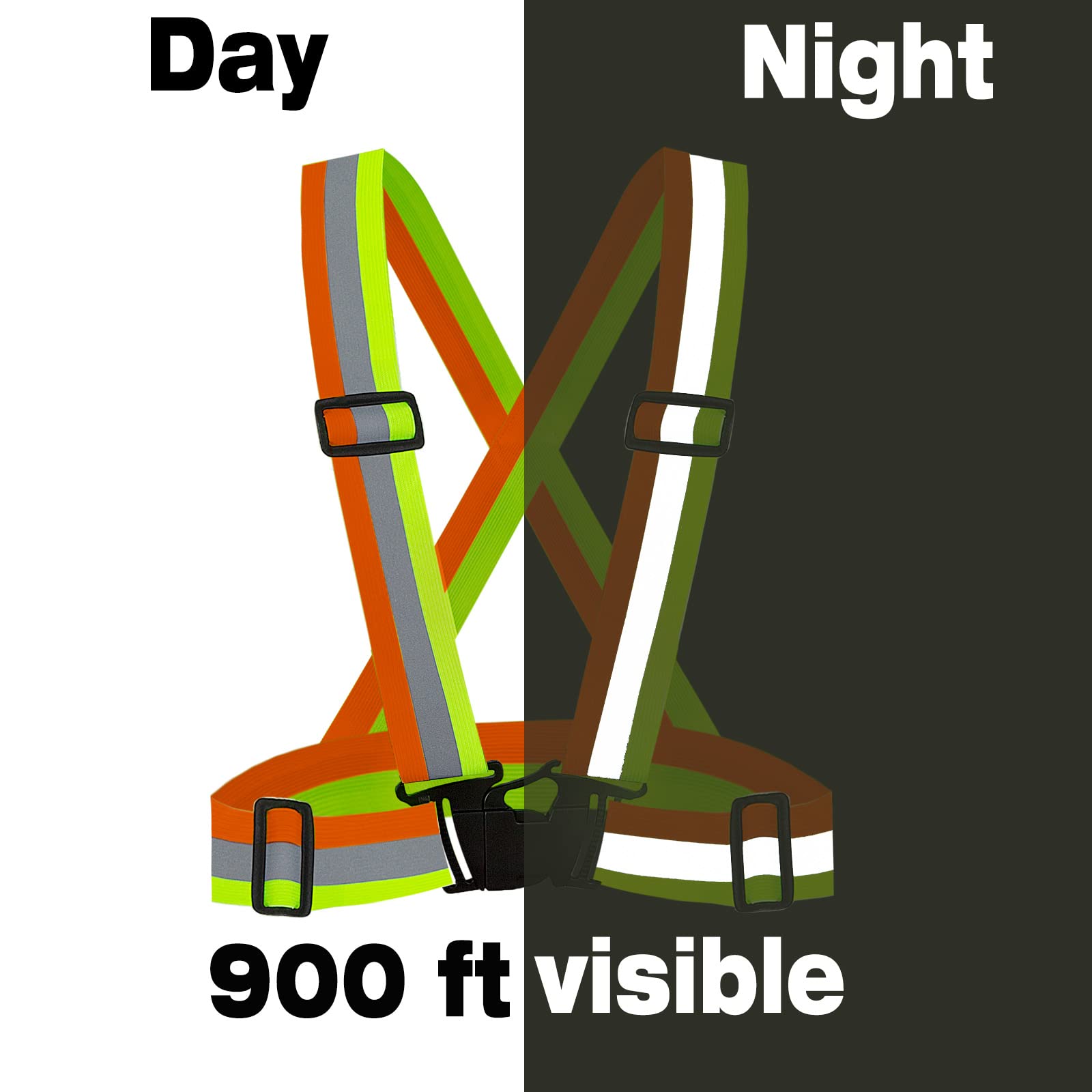 DUSKCOVE - Confezione da 10 gilet di sicurezza ad alta visione, colore neon lucido regolabile, cinghie di sicurezza riflettenti ad alta visibilità