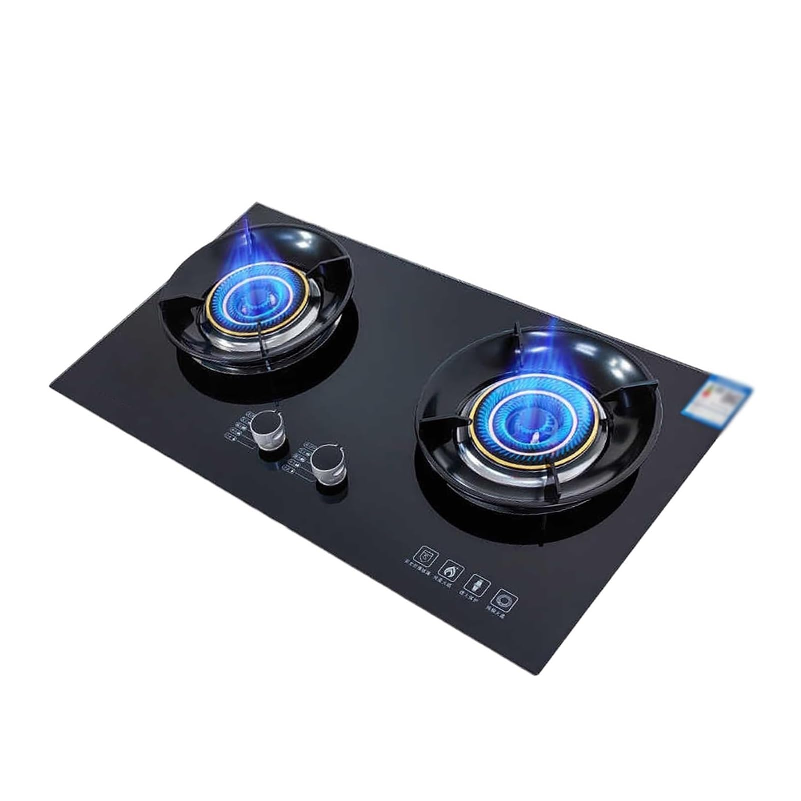 THEGA 5.2KW Built-in Gas Stove, 2 Burners Gas Hob Cooker, Kitchen Counter Top Stove, with Flameout Protection, Cooking Appliance Accessories