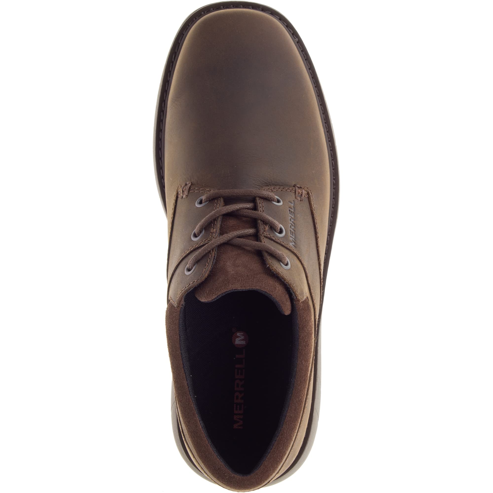 Merrell Men\'s Realm Lace Oxfords Dark Earth Leather Shoes Brown Mens 11.5 Merrell Realm Shoes Mens 7 Lace Up Leather | Mercari main image 2