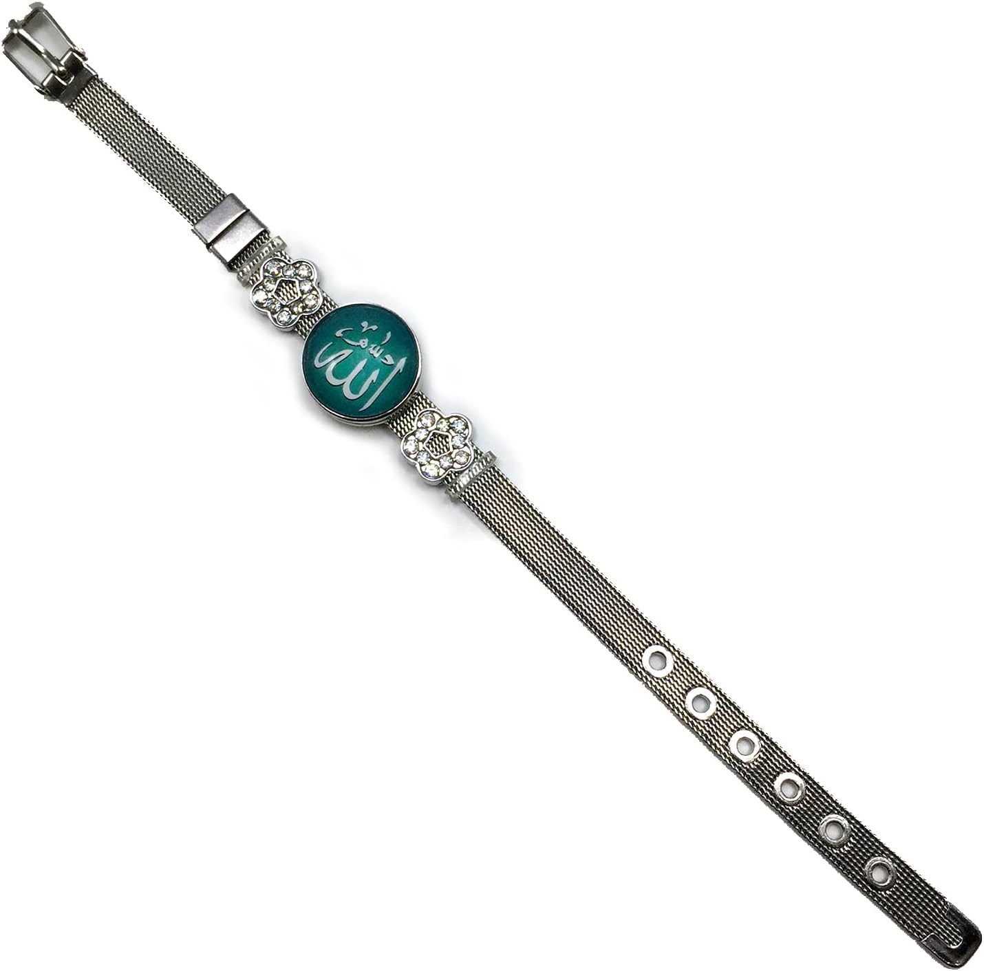 Rhinestone Link Adjustable Interchangeable Snap Cord Stainless Steel Bracelet