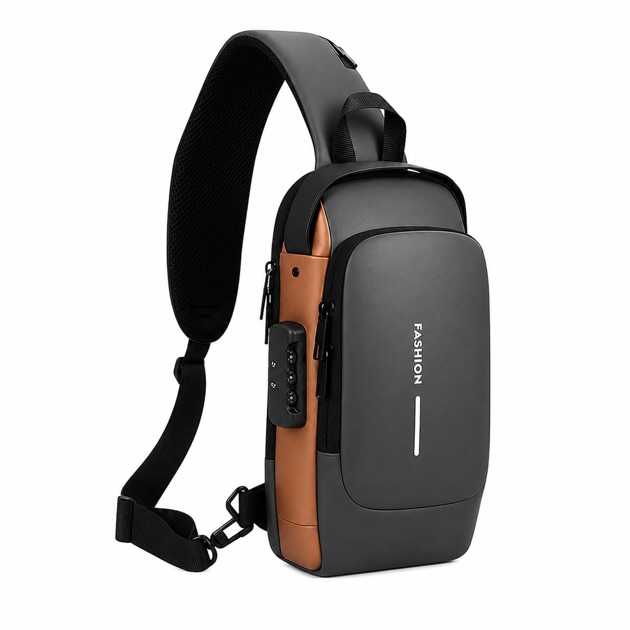 think big creation store llp Think Big Creation Waterproof Anti-Theft Sling Bag for Men & Women with USB Charging Port, Password Lock, Crossbody Chest Bag, Travel Hiking Daypack, Casual Shoulder Messenger Bag - Black-picture-45