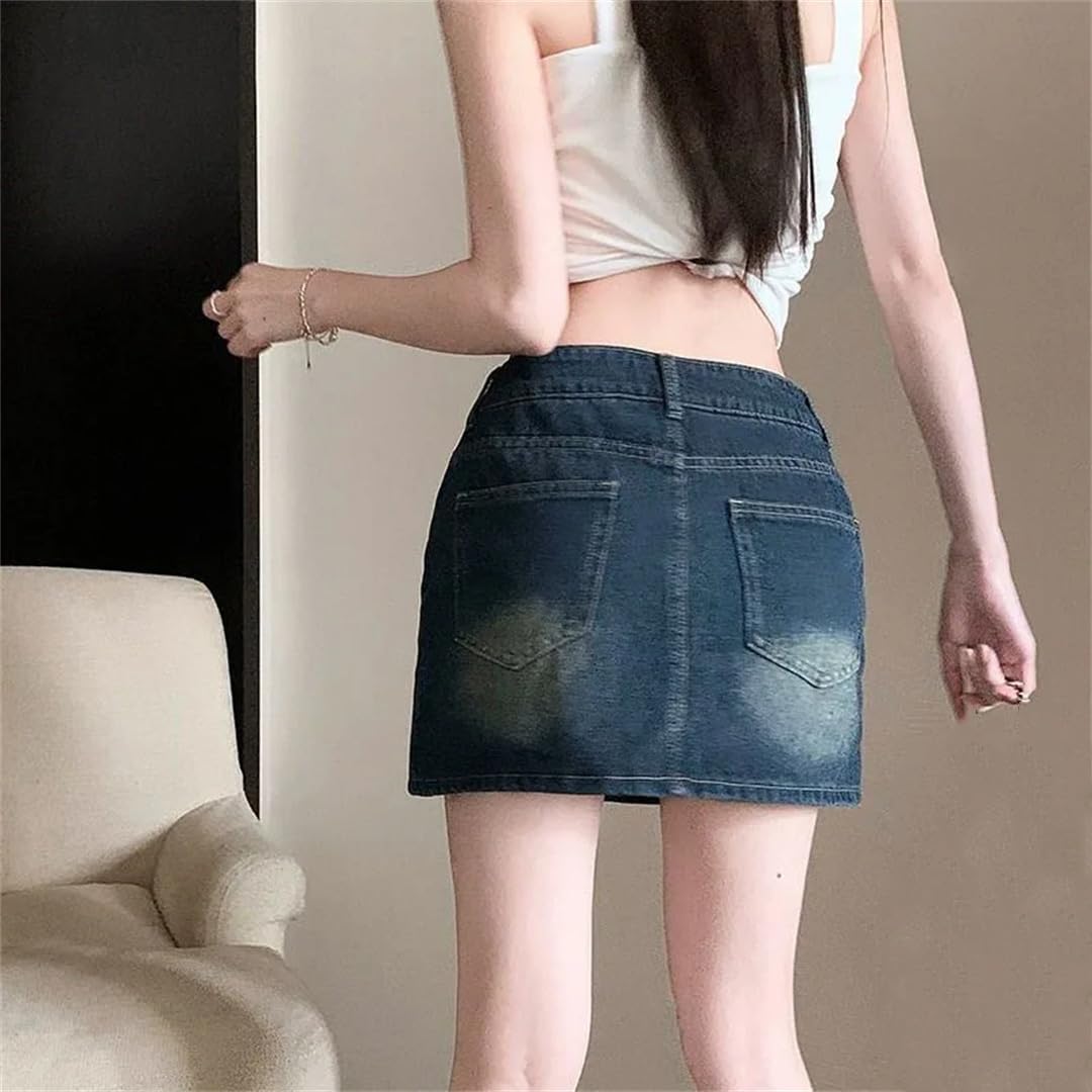Gonna da donna vintage a vita alta in denim Streetwear casual minigonna tutte le gonne jeans slim