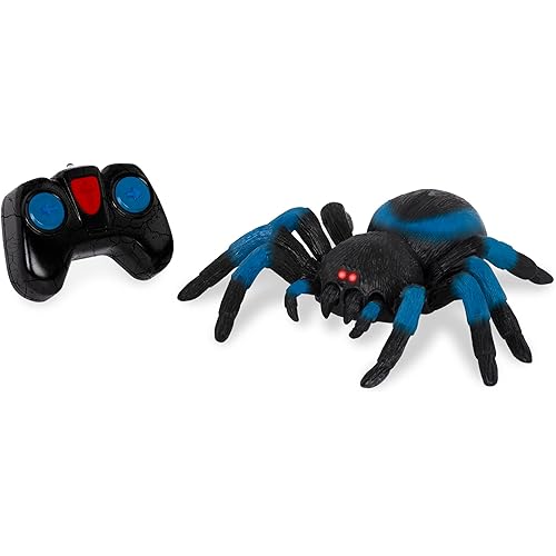 Terra by Battat – Remote Control Tarantula for Kids with LED Eyes – Realistic Spider Toy with Moving Legs, Fast Speed & 360° Spin – Blue RC Animal for Boys & Girls 6+ Years