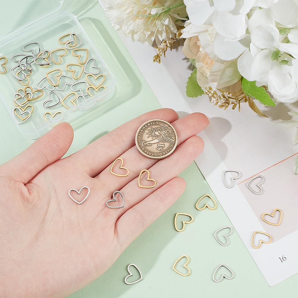 DELORIGIN 168pcs Earring Making Kit with Heart Beading Linking Ring Earring Charms Component Connectors Pendant Links Earring Hooks Jump Rings for DIY Jewellery Bracelet Making Necklaces Craft - Image 3
