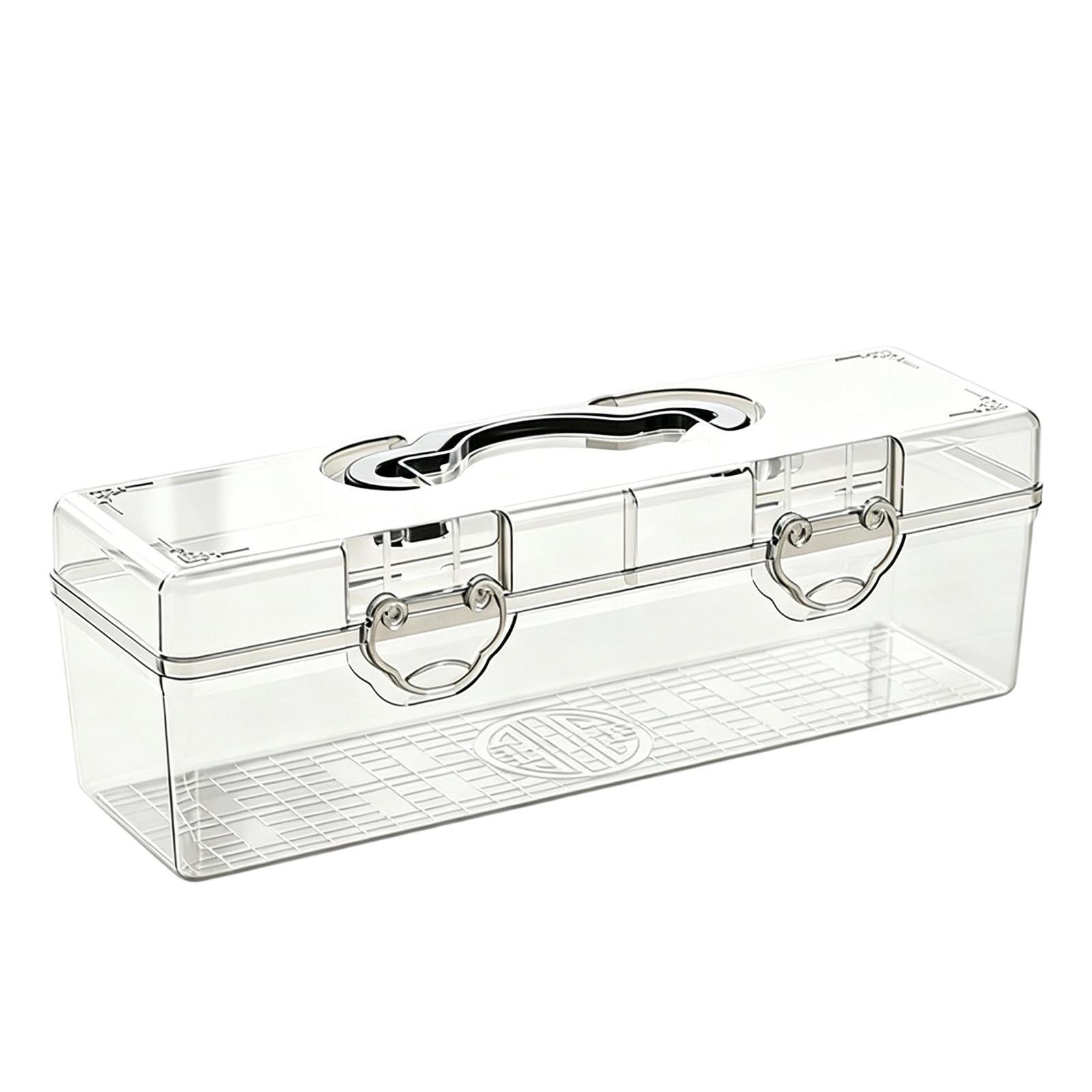 Modern Transparent Stationery Organizers Storage with Spacious Compartments for Artists Drawing Craft Materials Art Materials Organizers Container for Painting Art Supply Planner with Handle Storage