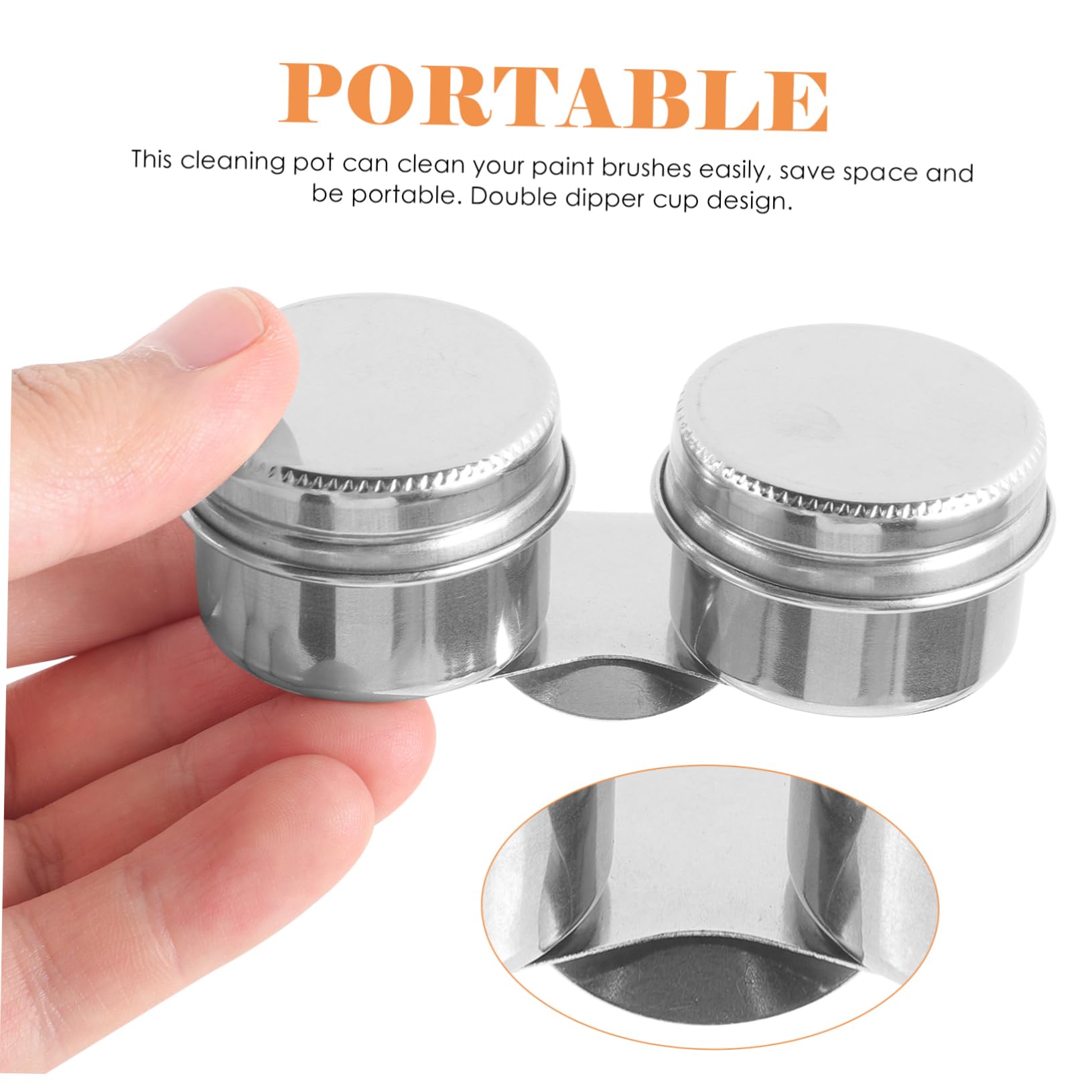 ULDIGI Paint Brush Washer Double Palette Cup Lid Stainless Steel Palette Cup for Easy Storage