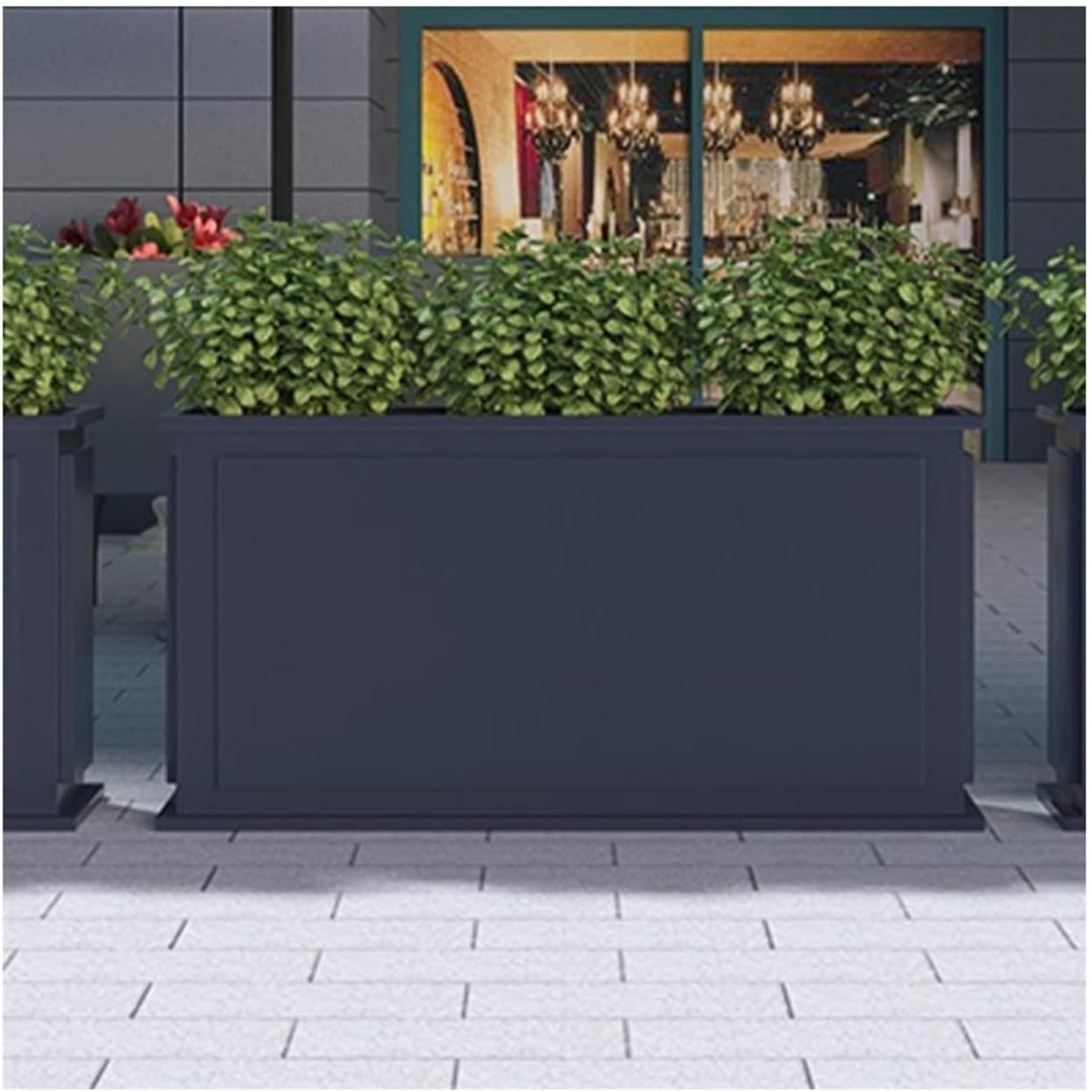 Garden Bench Outdoor Flower Box Landing Courtyard Bed Fence Commercial Street Sales Department Garden Trough Planter Box with Bench