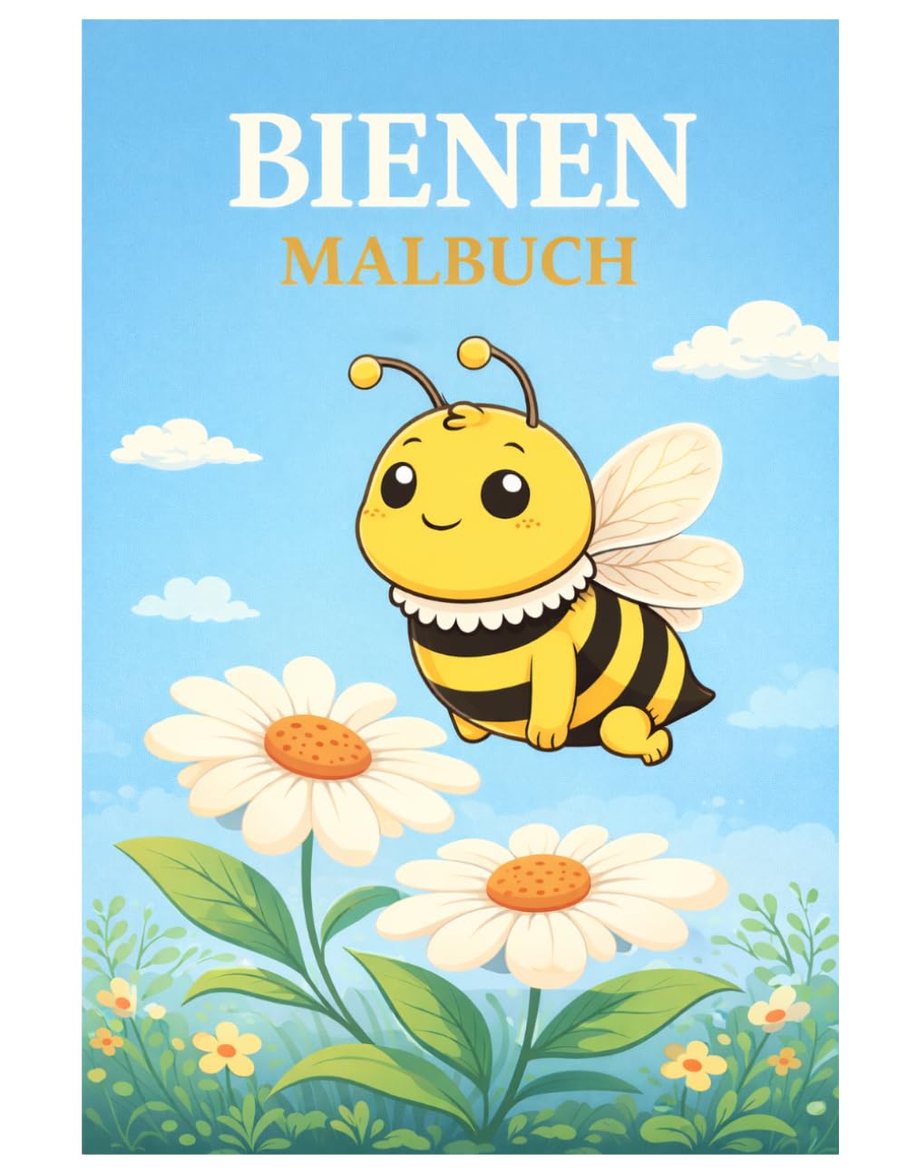 Bienen Malbuch: 50 süße und entspannende Bienen Motive für Kinder und Erwachsene