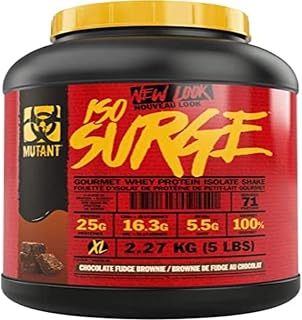 MUTANT ISO SURGE | Pure whey protein Isolate powder, low carb, low fat, digestive enzyme boosted (727 g), Banana Cream