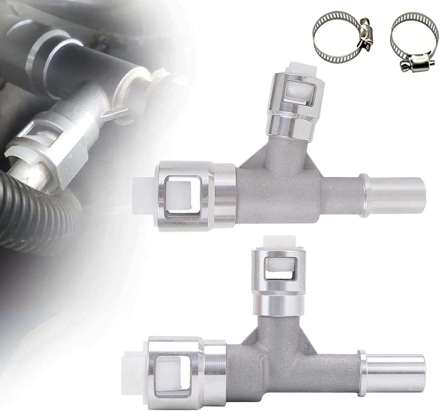 Heater Hose Connector Set 2Pcs Aluminum Fitting Quick Port Ends Size References for Replacement Service 15055342 15055343