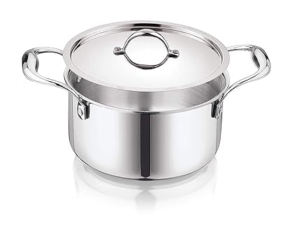 Aluminium Induction Bottom Cook and Serve Casserole with Stainless Steel Lid, 2 Litre, 18.5 cm