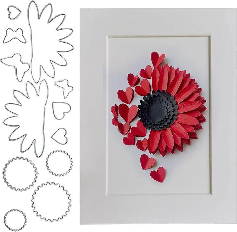 Matriz de metal para álbuns, durável, estêncil, álbuns de fotos de scrapbook, cartões de papel decorativos, acessórios para fazer cartões de flores, girassol