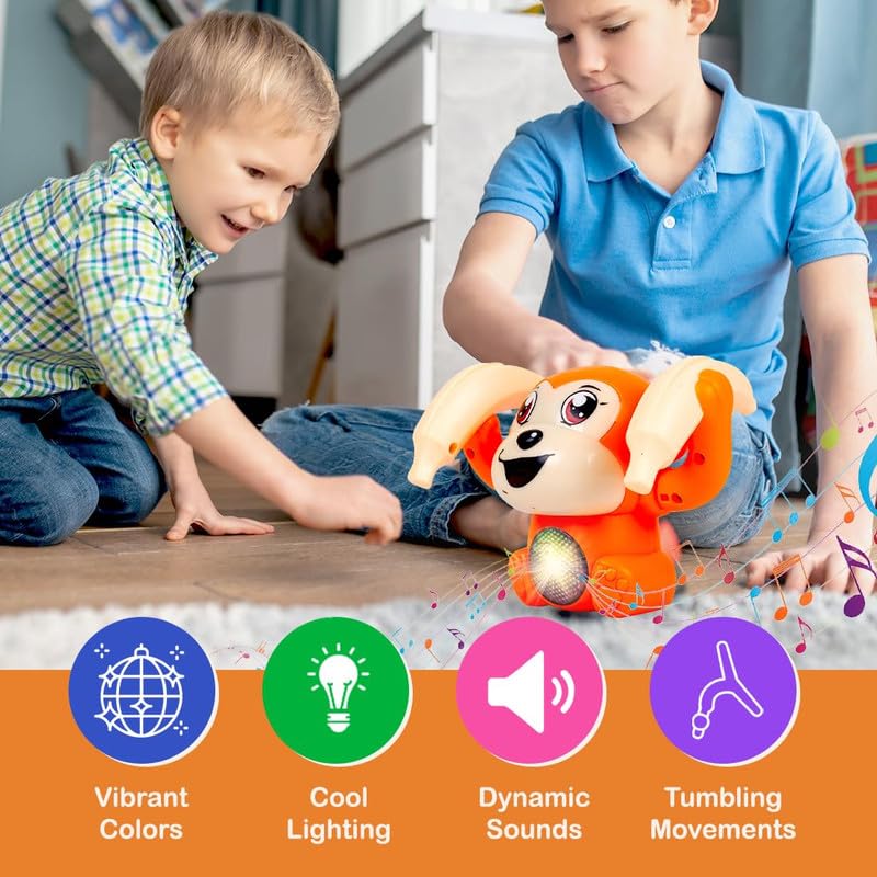 Kidoyz Battery Operated Voice Control Monkey Toy with Musical, Dancing, Spinning, Rolling and Sensor Feature | Fun Activity Toy for Kids, Boys & Girls, 3xAAA Battery (Not Included) - Random Color 3