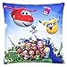 Super Wings Sightseeing Flight | Almohada 35 x 35 cm Niños Cojín Decoracion