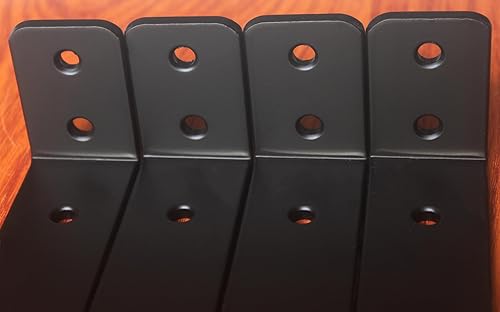 Miniatura 47 de Paquete de 4 soportes en L para estante, 8 pulg. largo x 6 pulg. alto x 1.5 pulg. ancho, grosor 03/64 pulg., soporte de hierro, metal, industrial