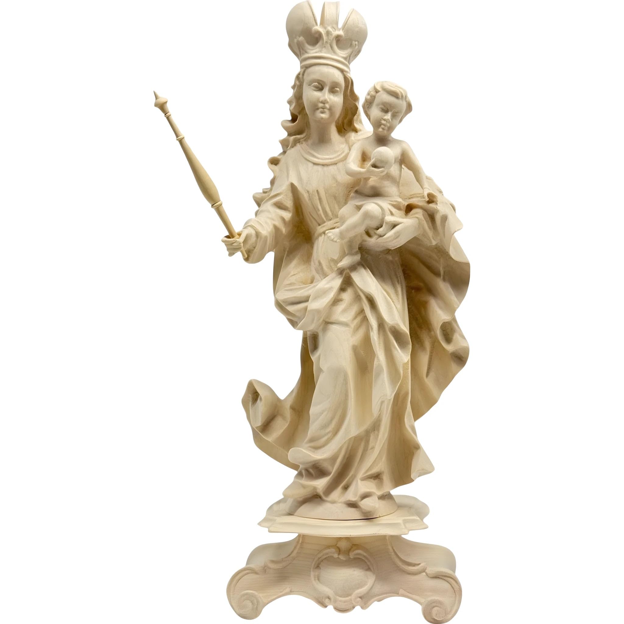 Dolfi | Madonna z Bawarii z drewna 36 cm | Naturalne drewno w Val Gardena | Figurka szopka