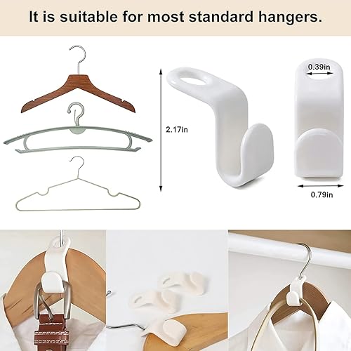 Miniatura 3 de 100 ganchos para colgar ropa, clips extensores de percha, ganchos en cascada, utilizados en perchas de armario, ahorro de espacio y armarios