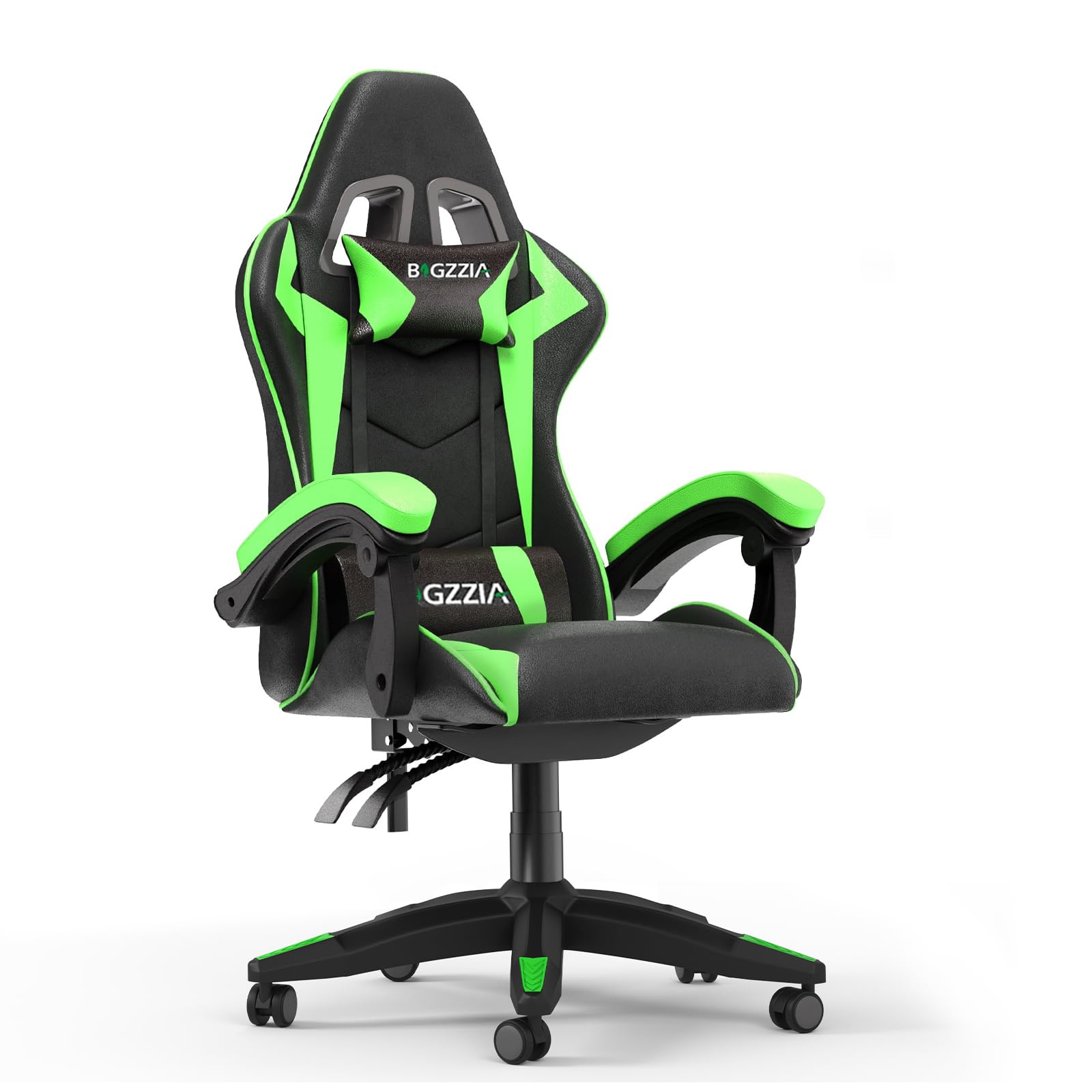 Racingreat Ergonomic Gaming Chair with Adjustable Height, Reclining Feature, Headrest, and Lumbar Support for Adults (Basics, Green) — image 1