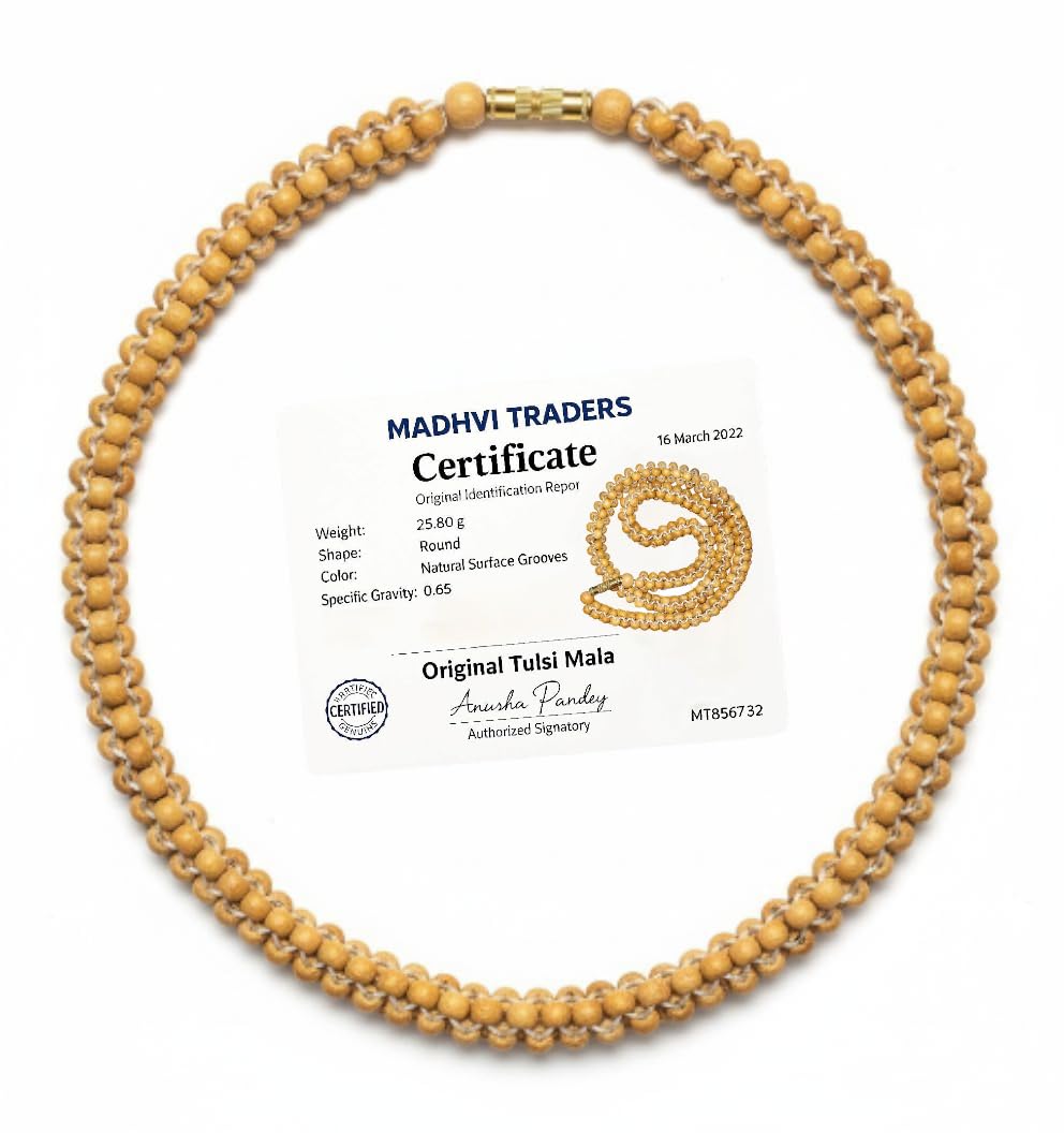 Original 4 Layer Tulsi Mala | 1 Round Kanthi mala (108 Beads × 4 Layer) | Natural Holy Tulsi Wood Mala for Men & Women | Meditation • Pooja | Spiritual Neck Rosary | original Tulsi beads-image-25