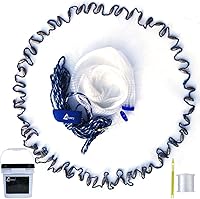 Vista 7 de Drasry Saltwater Fishing Cast Net for Bait 3/8 1/4 or 1/2 with Heavy Sinkers Fish Trap Throw Net. Size 3ft/4ft/5ft/6ft/7ft/8ft/9ft/10ft Radius