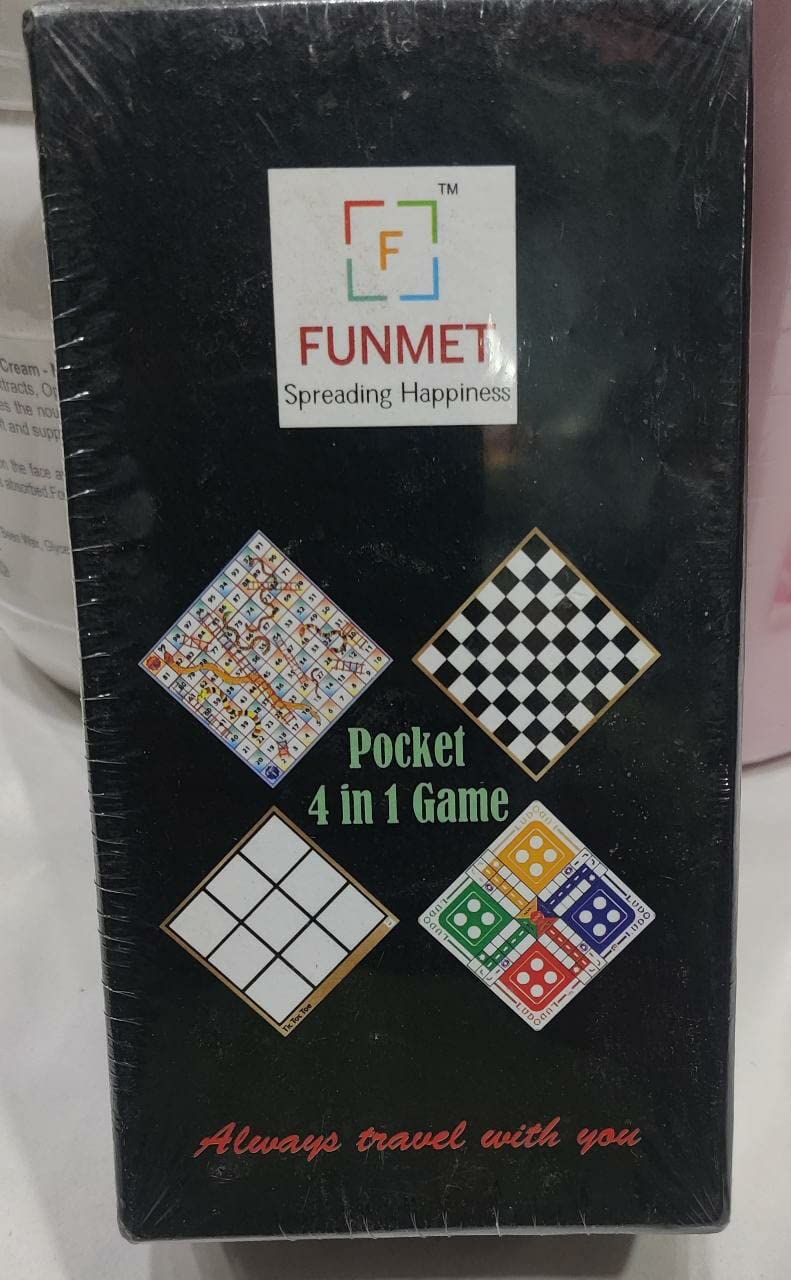 Buy Funmet 4in1 pocket friendly game with ludo chess tic toc and snake