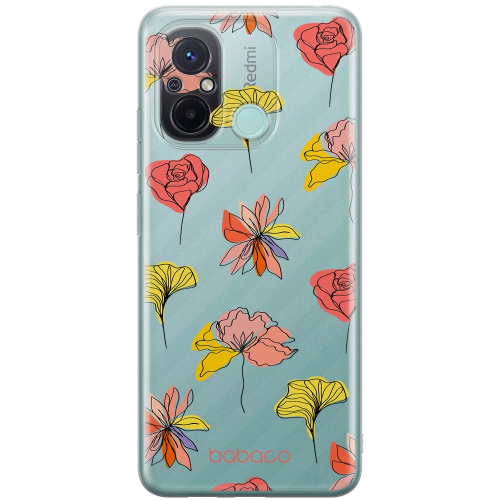 Funda Xiaomi Redmi 12C Babaco Flowers transparente con diseño de flores oficial 8