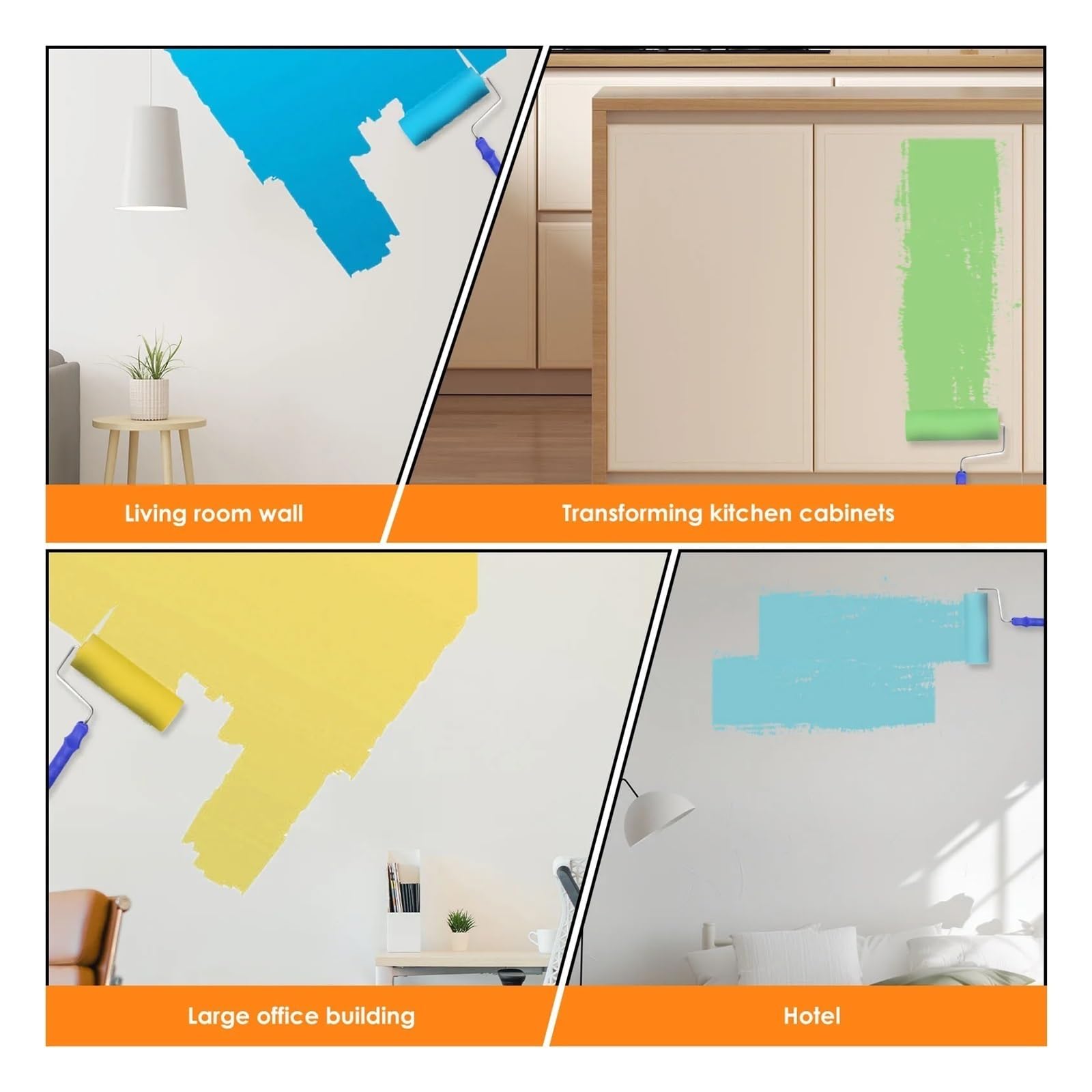 Rodillos de pintura 30 piezas de pinceles for rodillo pintura, fundas espuma blancas | Pintura Decoración Rodillos de esponja Juegos de arte Suministros