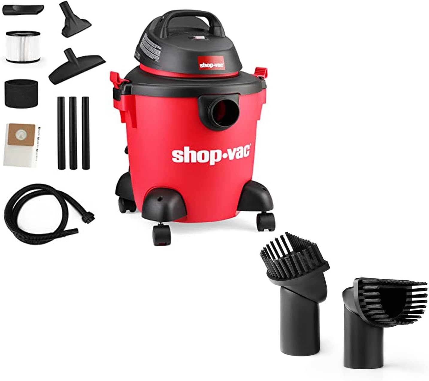 Shop-Vac 5 Gallon 4.5 Peak HP Wet/Dry Vacuum 1-1/4’’ Swivel Brush