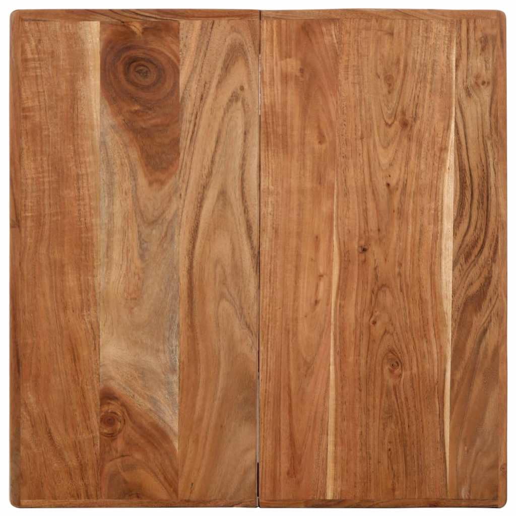 Tavolo da bistrot in legno massiccio di acacia, 60 x 60 x 76 cm, con struttura in ghisa, tavolo da pranzo, tavolo da cucina, tavolo da pranzo, design vintage moderno per famiglia e ospiti