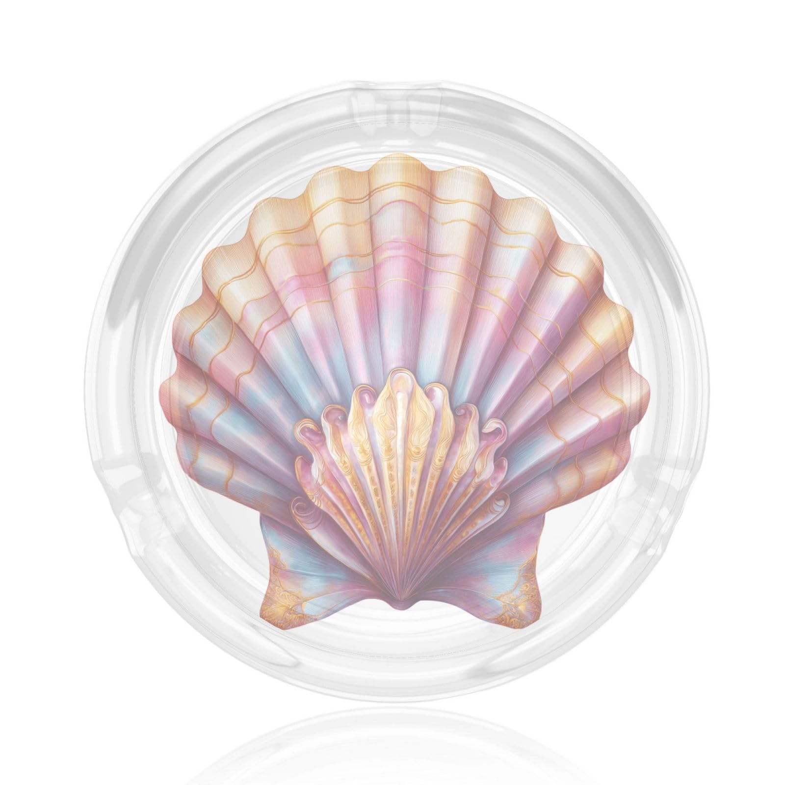 Watercolor A Scallop Shell Glass Ashtray For Cigarettes Ash Trays Case For Home Office Decor