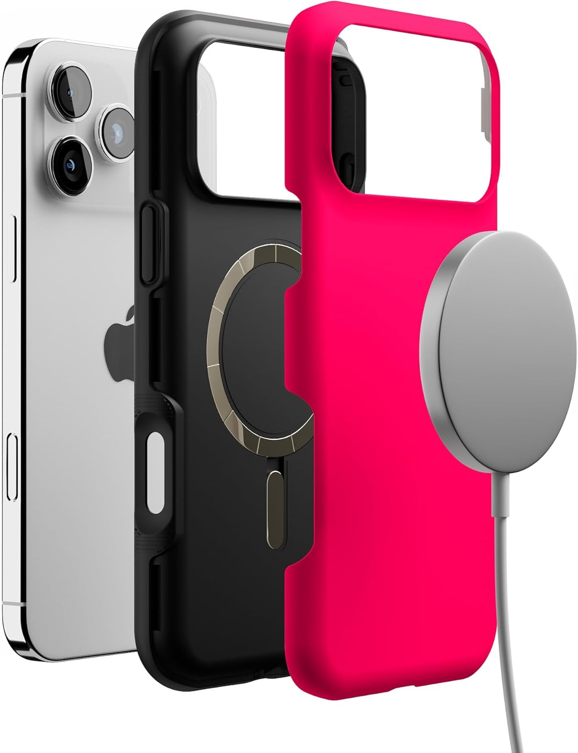 Casely iPhone 17 Pro Max Case | Think Pink | Solid Neon Pink | Bold Protective Design | Compatible with MagSafe