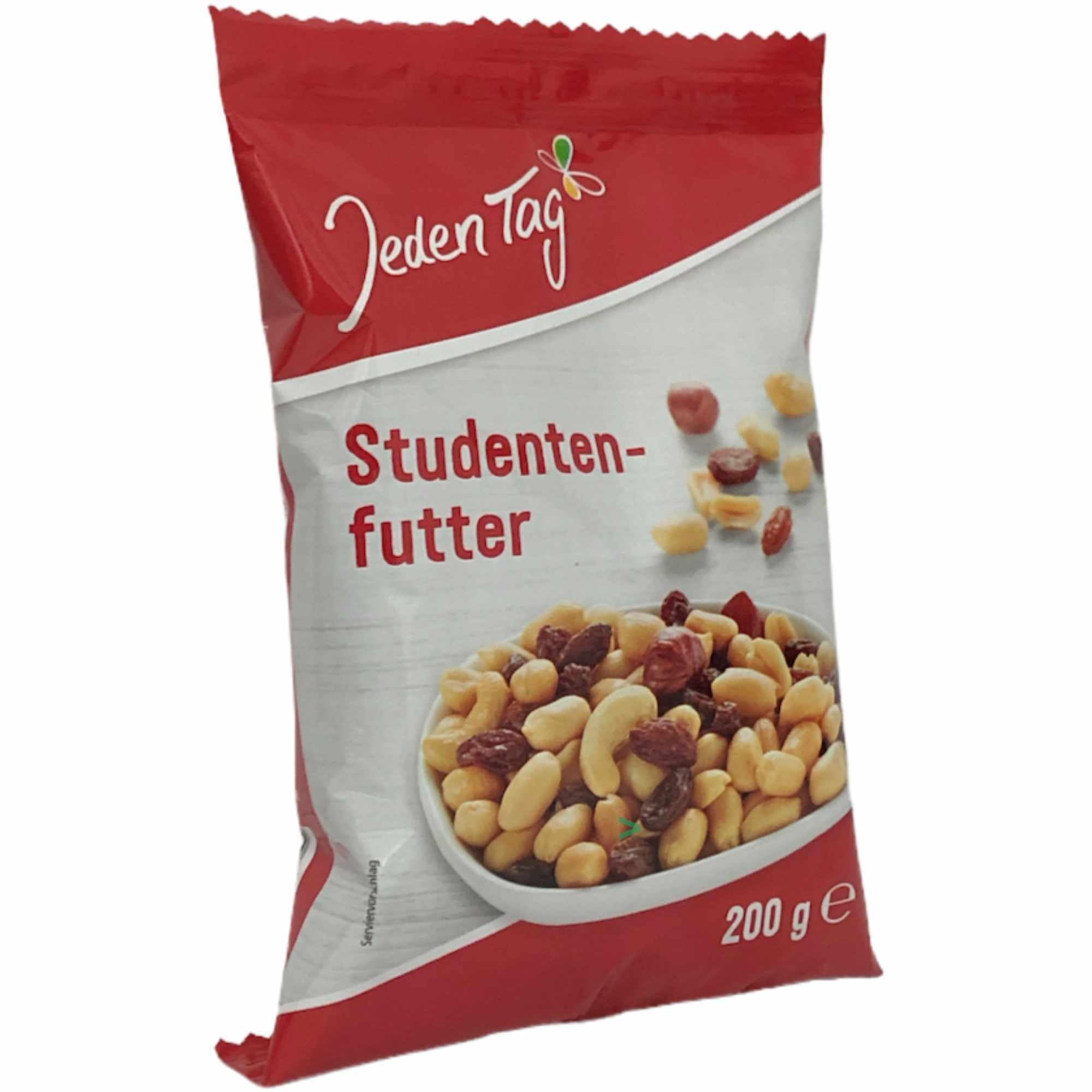 Jeden Tag Studentenfutter mit Rosinen 30er Pack (30x200g Packung) + usy Block