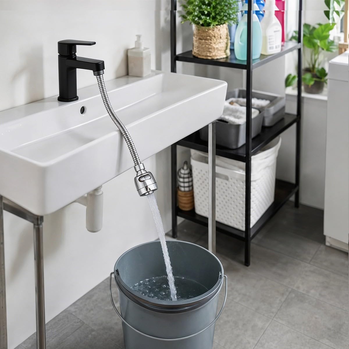 Pack 3 Extensor Grifo Ducha Flexible Manguera Universal 85cm Acero INOX Cromado Cocina Baño Lavabo Lava Pelo Mascotas Limpieza Instalación Fácil