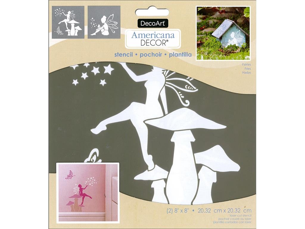 Decoart Decads-K.202 Decor Stencil 8X8 Fairies Americana Decor Stencil 8X8 Fairies