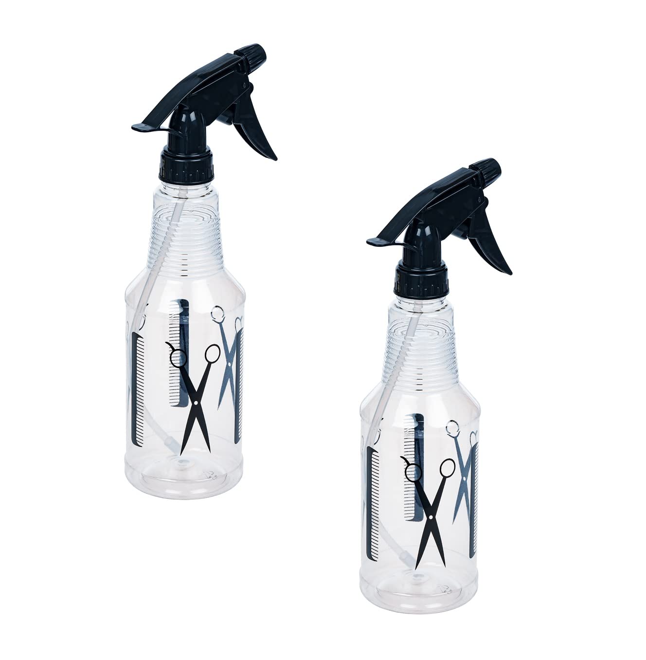 InveroSet of 2 Water Mist Spray Empty Bottle 500ml - Leak Proof Reusable Durable Trigger Sprayer - Ideal Hairdressing Tool for Salons, Barbers or Home Hair Cutting