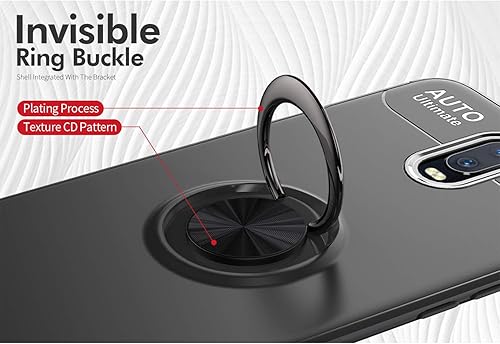 Miniatura 5 de iCoverCase Funda para OnePlus 7T con soporte de anillo, soporte giratorio de anillo matal funciona con soporte magnético para automóvil Funda
