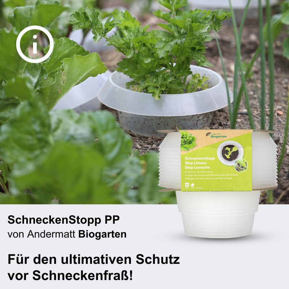 Andermatt Biogarten SchneckenStopp Haube – natürlicher Schneckenschutz, Schutzhaube vor Schnecken, Hagel, Frost & Platzregen, Mini-Treibhaus für besseres Pflanzenwachstum, transparent, 12er Pack