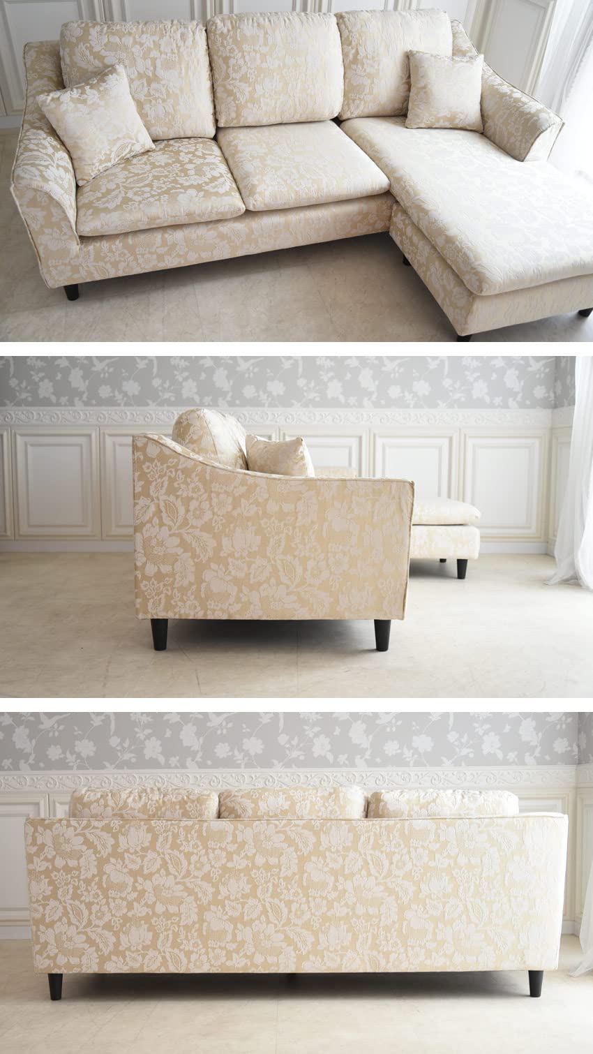 Amazon｜ドマーニ シャンパンゴールド・３ＷＡＹカウチソファー