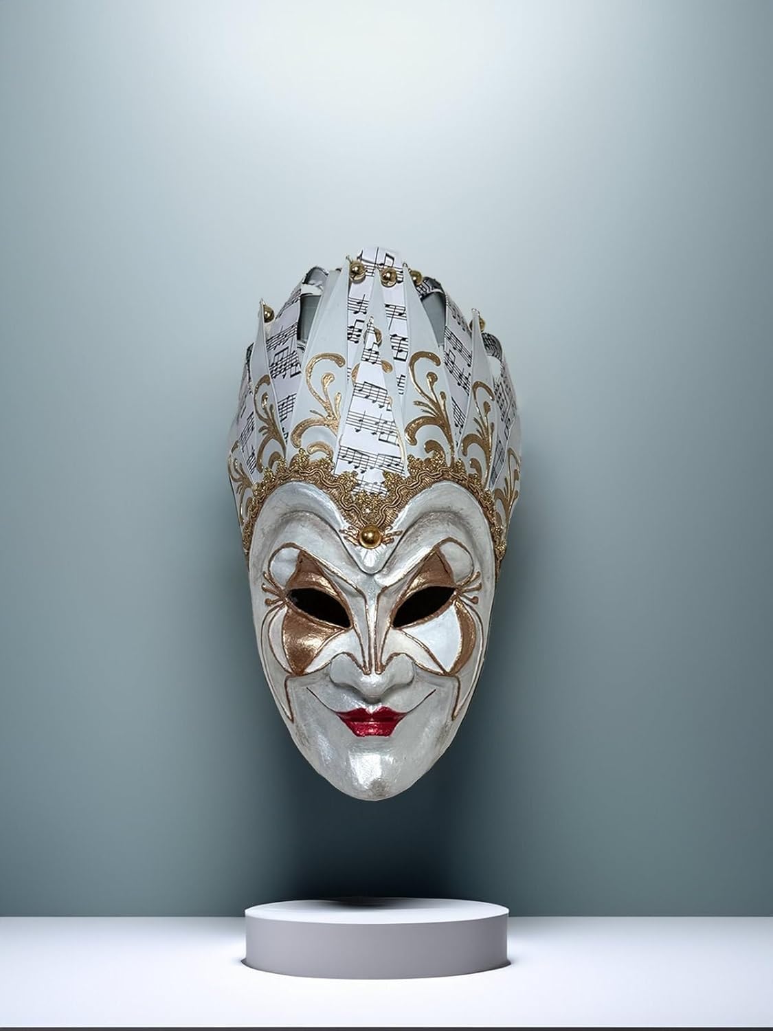 Joker Venetian Mask Unique White - Colorful Rio Carnival - Techno - Wall Decor