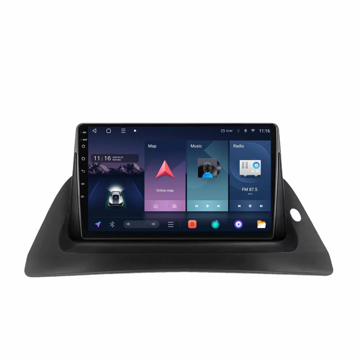 Car Radio Autoradio per Renault Kangoo 2015-2018 Wireless Carplay Android Auto Stereo Auto Bluetooth Ips con Pantalla Táctil con Gps, 4 Nucleo 1G+32G