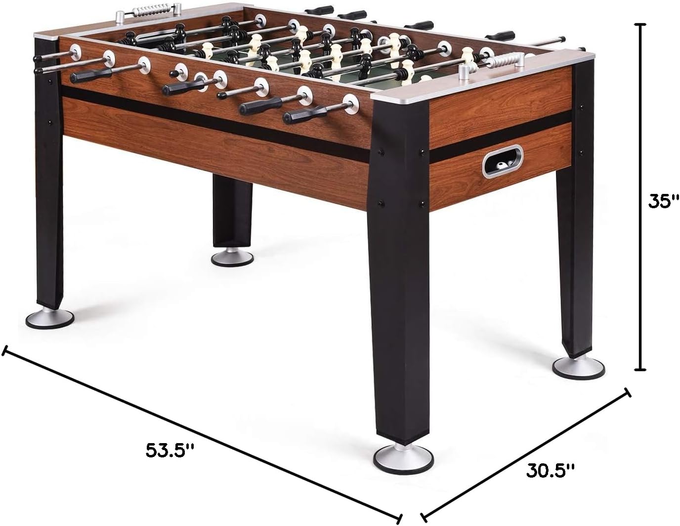 GYMAX Foosball Table, 54” Full Sized Soccer Game Table with 2 Footballs, Game Tables for Game Room Adults Kids Family Night