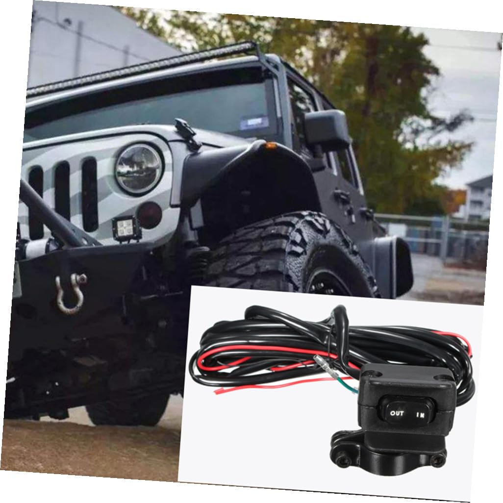 NUOBESTY Winch Control Switch with Cable, Electric Switching Control for Off-Road Vehicle Winch Accessories