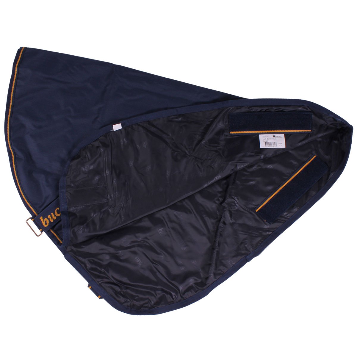 Bucas Irish Turnout Combi Neck 300g – Navy/Gold, Halsteil Für Pferdedecken