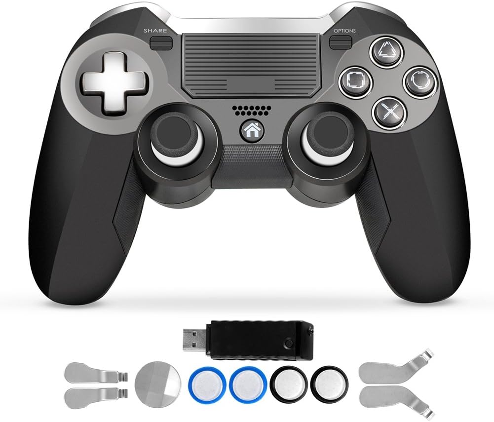 PS4 Controller,Luxury Dual Vibration Elite PS4 2.4G Wireless Game Controller Joystick for Play Station 4 Video Gaming Console and PS3