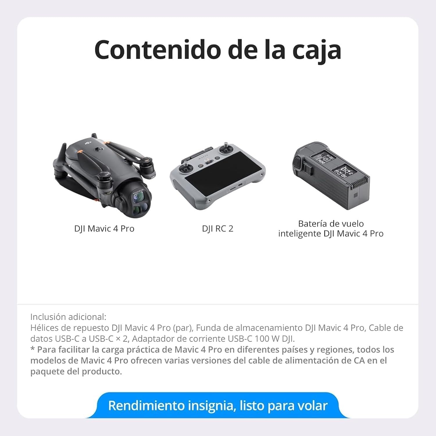 DJI Mavic 4 Pro con DJI RC 2, dron tricámara insignia con cámara Hasselblad de 100 MP y sensor CMOS 4/3, dron para profesionales, transmisión de 30 km, 51 min de tiempo de vuelo