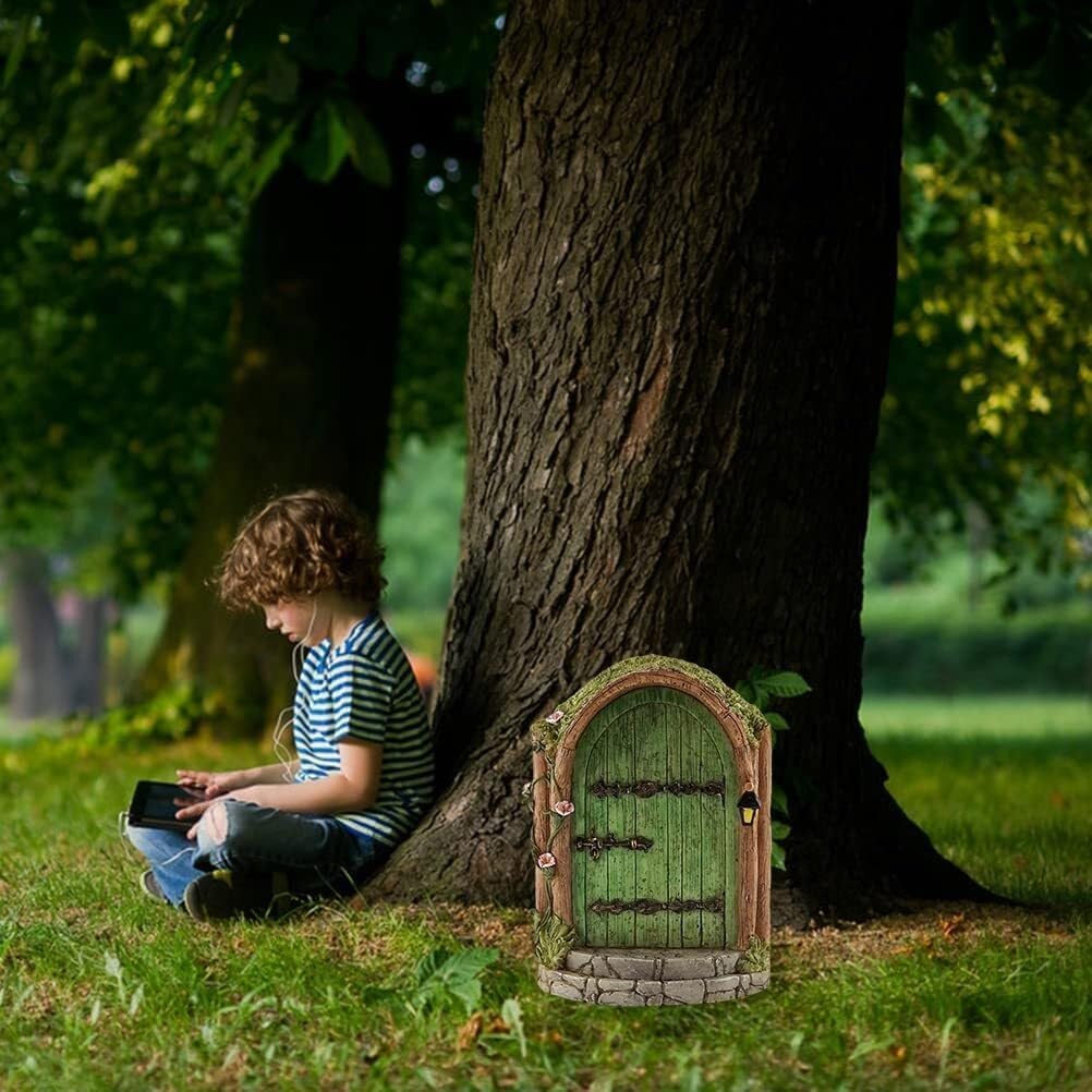 Yardwe 3pcs Fairy Door Wooden Garden Doors, Mini Garden Tree Fairy