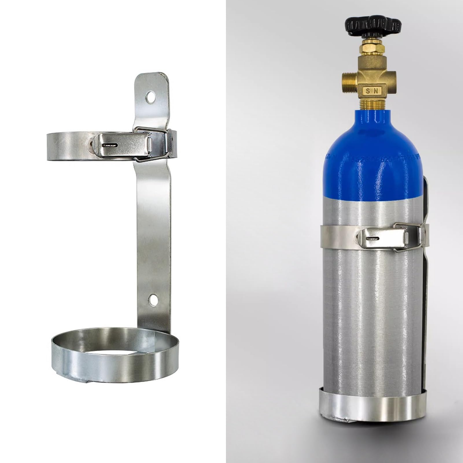 GHHVFEC Oxygen cylinder rack,Stainless Steel Oxygen Tank Holder - Durable Cylinder Storage Stand for Hospitals/Clinics, Organizer for Nitrous/CO2 Tanks, Medical & Home Use (Dia 14.5cm / 5.